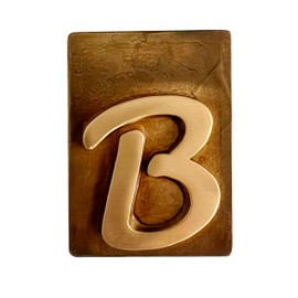 L'Artistica F.LLI PERINCIOLI | Brass Citizen Letter, Applicable to Plate or Wall, Suitable for Houses, Letter B, 8 x 6 cm