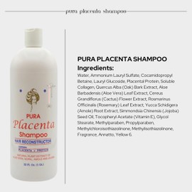 Skin Revolution Cabellina Pura Placenta Reconstructor Shampoo with Proteins, Keratin Amino Acids & Natural Oils - 32 fl oz - 2 Count