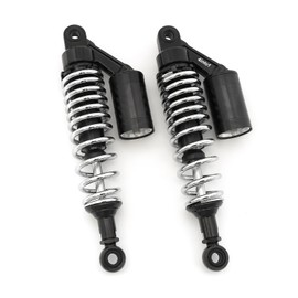 Black & Chrome Remote Reservoir Shocks - Eye To Eye - 310-320mm - Compatible with Honda CM185/200 CB250/650/900/1000 CX500 GB500 XBR500 VF700 VT500/700/750/1100