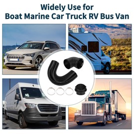 TUCKBOLD Car Heater Duct Kit Car Heater Duct Pipe Hose Set with Round Air Vent Outlet Cover Bent Pipe Connector Clamp 75mm ID 100cm Max l