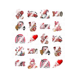 Valentines Day - Gnomes Love Rainbow Valentine's Day Nail Art Decals- Waterslide Nail Decals (Adult Small 0.3 inches)