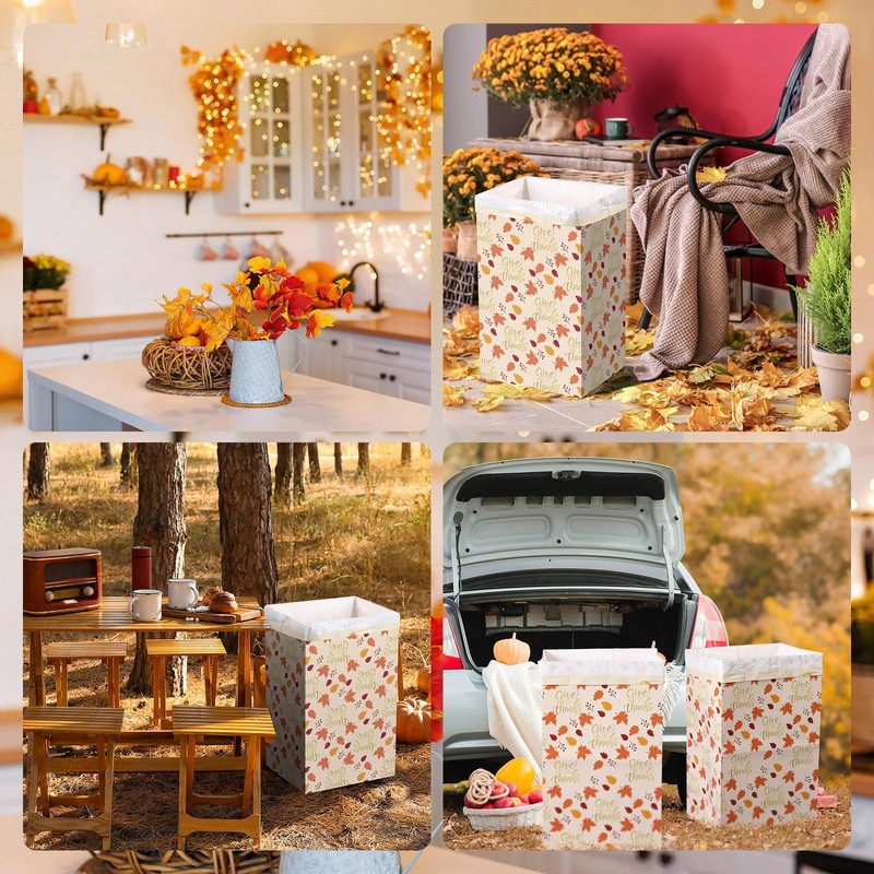 Gersoniel 13 Gallon Thanksgiving Disposable Pop up Trash Cans for