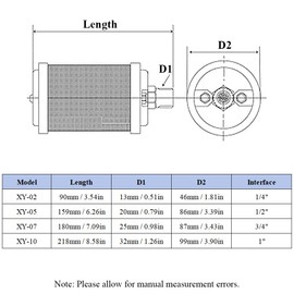 Air Compressor Muffler 1/2" NPT Male Air Exhaust Silencer Single Chamber 145 PSI for Compressor Dryer Compressed Air Equipment