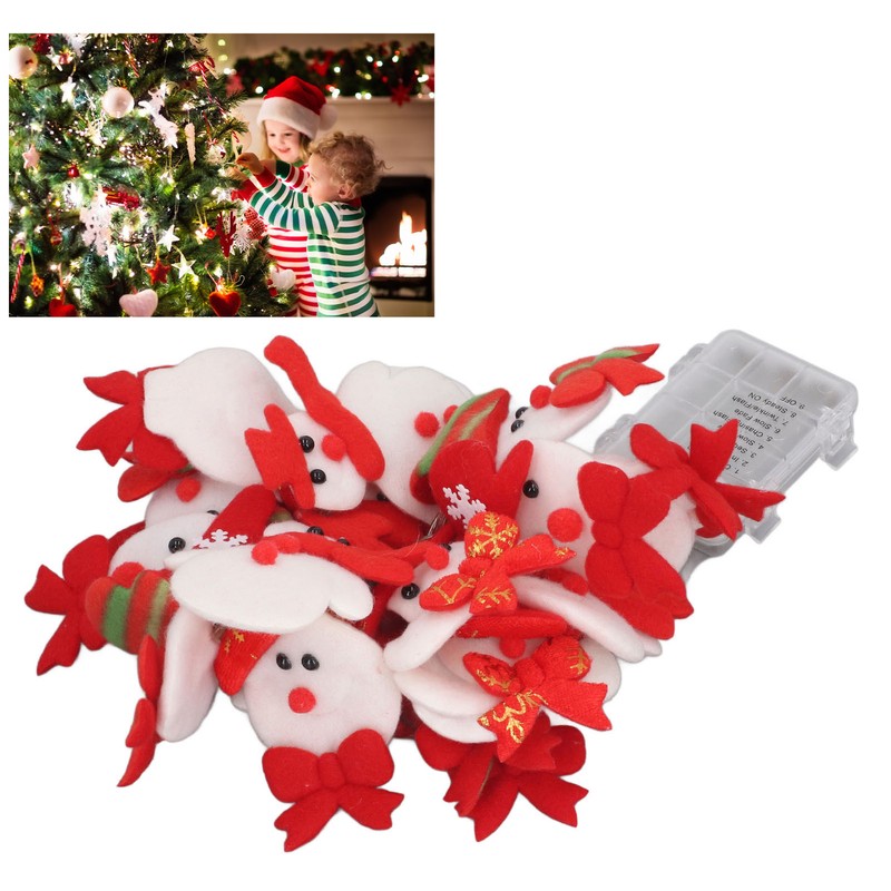 Snowman String Lights Cute Snowman Design 6.6ft Long Remote Control