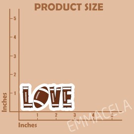 (3PCS) Love Football Stickers – Waterproof Vinyl Decals for Water Bottles, Tumblers, Laptops – Sports Stickers for Football Players and Teams - 3"x1.5".