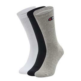 Champion Unisex Socks (Pack of 3), Light grey mottled, white, black