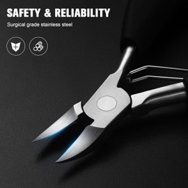 BEZOX Precision Toenail Clippers for Thick & Ingrown Nails – Professional Podiatrist-Grade Large Nail Clipper with Spare Spring