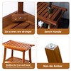 Forevich Bamboo Shower Bench Stool with Storage Shelf Waterproof Shower