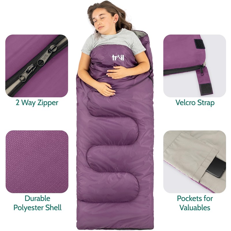 Trail Kids Sleeping Bag, Mini Envelope 200gsm, 2 Season Summer