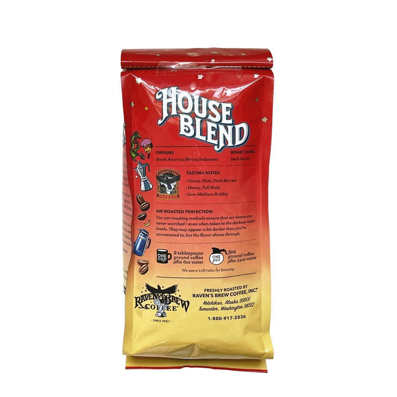 Raven’s Brew Coffee Gourmet Dark Roast Ground Coffee - House