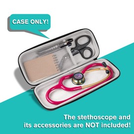 ProCase Stethoscope Case Storage Pouch Bag Shockproof Hard EVA Cover Carrying Case Mesh Pocket for Small Items Compatible Models: Litman Cardiology III, Classic III, Classic II, Lightweight II S.E. - Black
