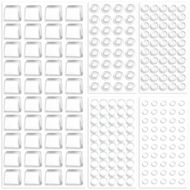 STSTR 222PCS Bump Dots for Visually Impaired, Mixed Sizes Shapes Low Vision Aids Tactile Stickers Braille Aids for Blind, Low Vision, Elderly -Clear