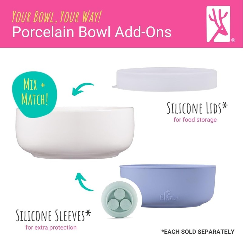 Elk and Friends Kids Porcelain Bowl Silicone Sleeves | Sleeves