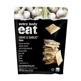 Every Body Eat Chive & Garlic Snack Thins, Gluten & Dairy Free, Vegan (1 Pack)