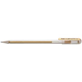 PENTEL Hybrid Roller K108 Metallic Gel Rollerball Pen - Gold (Pack of 3)