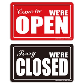 Open Closed Sign (01. Red & Black) OPEN CLOSED Sign (01. Red & Black) - All-in-One Package/Double-Sided OPEN & CLOSED Sign - Vintage OPEN CLOSED Sign - Return or Go Back Sign - Coming in OPEN or Sorry