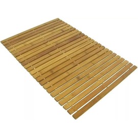 VIVAAS Bamboo Roll Up Bath Duckboard Mat 40X60 cm Non Slip Bathroom Shower Mat Spa Sauna Mat Rectangular Luxury Modern Duckboard For Bathroom Sauna Spa Kitchen
