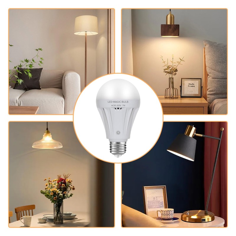MXhme Rechargeable Light Bulbs with Remote Control Soft Warm(3000K) 2200mAh