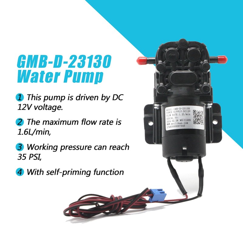 GMB-D-23130 DC12V 1.2L/Min Water Pump, Replacement for DP005A2, Midea, Avalon,