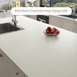 Stickyart Thick Beige White Wood Contact Paper Waterproof Removable Peel and Stick Wood Grain Wallpaper for Countertops Cabinets Drawers Self Adhesive Vinyl Wrap for Kitchen Desk Furniture 12"x160"