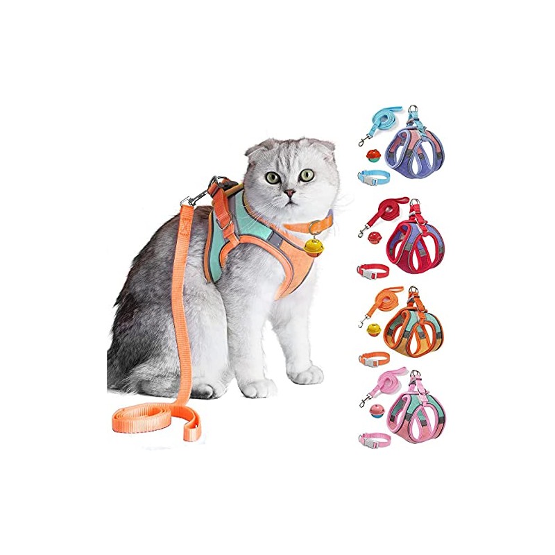 JSXD Juego de arnés para gato, correa y collar, arnés
