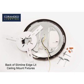 CORAMDEO 15 Inch LED Decorative Low Profile Flush Mount Ceiling Fixture, Color Temp Select Switch, Built in LED Gives 150W of Light from 21.4W of Power, 1500 Lumen, Dimmable, White