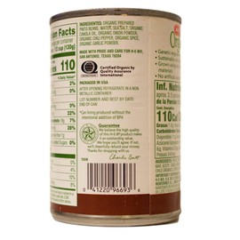 Organic Refried Pinto Beans (FRIJOLES PINTO REFRITOS) 4 Cans NT. WT. 16 oz (1 LB - 454g) BY: H-E-B