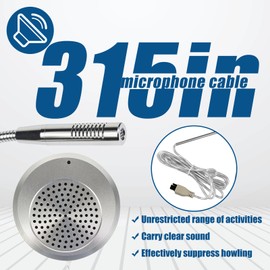 Retekess TW102 Window Microphone Speakers, Window Intercom System, 8M Cable with Loud Outer Speaker, Intercom System for Business, Bank, School, Hospital