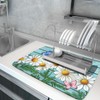 Spring Summer Daisy Flowers Dish Drying Mat for Kitchen Counter