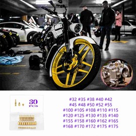 Minimprover 30PCS Carburetor Accessories Kit,10 Pcs Slow Pilot Jets and 20PCS Carburetor Main Jets For Keihin OKO KOSO PE and PWK Carb