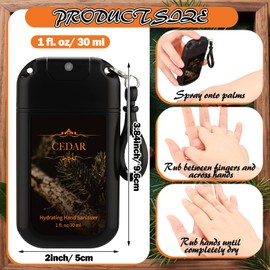 Dansib 24 Pcs Power Mist Hand Sanitizer Spray with Keychain Bulk Travel Size Hydrating Hand Sanitizer Pocket 1 Fl. oz Black Spray Bottle for Men Daily Use Friend Nurse Teacher Coworker Office Gifts