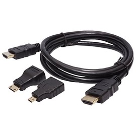 KOYOKOMA HDMI Cable Mini HDMI Micro HDMI 1.5m Converter Connector with Adapter for SLR Camera TV Tablet Monitor Game
