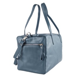 Zerimar Ryanair Leather Briefcase Travel Bag 20 x 20 x 35 cm Leather Hand Luggage - Blue -