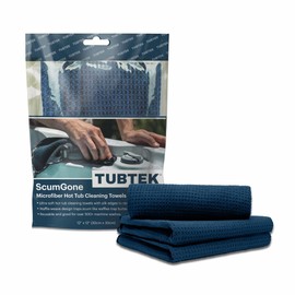 TUBTEK Microfiber Hot Tub Surface Cleaner Towels (3 Pack) – Hot Tub Cover Cleaner & Shell Scrubber – Spa Scum Remover & Cleaning Tools, 100% Scratch-Free