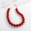 CLASSYZINT Red Beaded Necklace For Women Large Round Red Bead