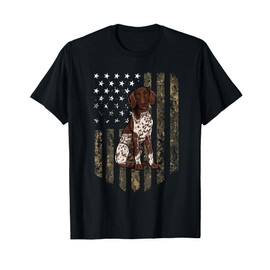 Camo American Flag German Shorthaired Pointer 4th Of July T-Shirt
