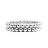 Elegance 11 designs Chunky Silver Stretch Bangle Bead Bracelets For