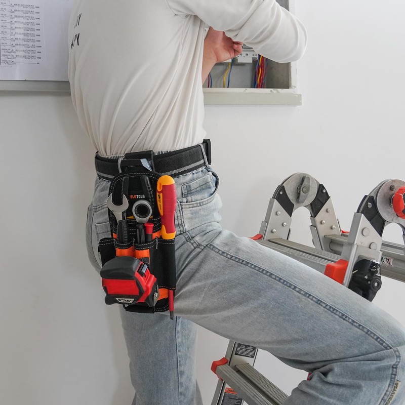 MELOTOUGH 7-Pocket Technician Pouch-Small Pocket Tool Belt Pouch with Belt