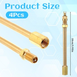 4 PCS Valve Stem Extension, 4inch Dually Tire Valve Extenders, 100mm Wheel Tire ValveExtension, Wheel Air Tyre Extender for Trucks Cars Motorcycles RV Mowers,Gold