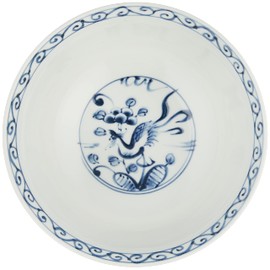 Hama Pottery Hasami Pottery Wayama Kiln Light Noodle Bowl Approx. 7.5 inches (19 cm), Manryi Phoenix 288098 White