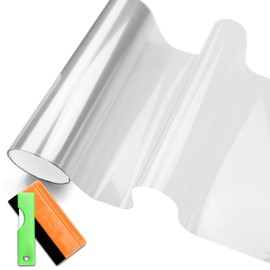 JDMBESTBOY Free Tool Kit 12"x96" (1FT x 8FT) Glossy Clear Transparent Headlight Taillight Fog Light Side Marker Vinyl Tint Film Self Adhesive