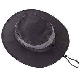 Decentron Men's Outdoor Mesh Boonie Sun Hat Wide Brim UV Protection Fishing Hat (Dark Grey)