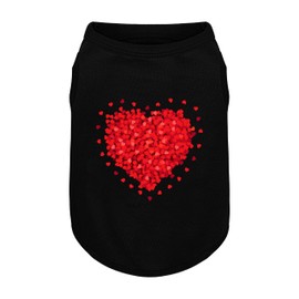 ZIAGAOP Cómoda camiseta de poliéster y algodón para perro con estampado romántico de pétalos de rosa y corazones. Perfecta para perros pequeños y medianos. Suave y elegante, ideal para el día a día. T
