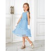 Arshiner Girls Dress Formal Party Fluffy Tulle Sleeveless Belted Light