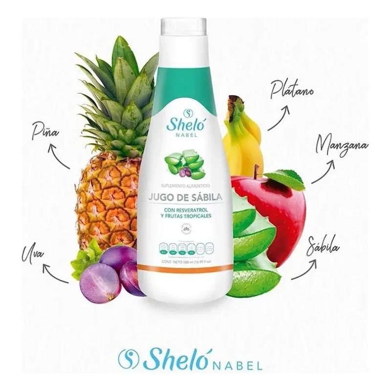 Jugo Sabila Shelo Nabel Aloe Vera Reservatrol Frutas 500ml