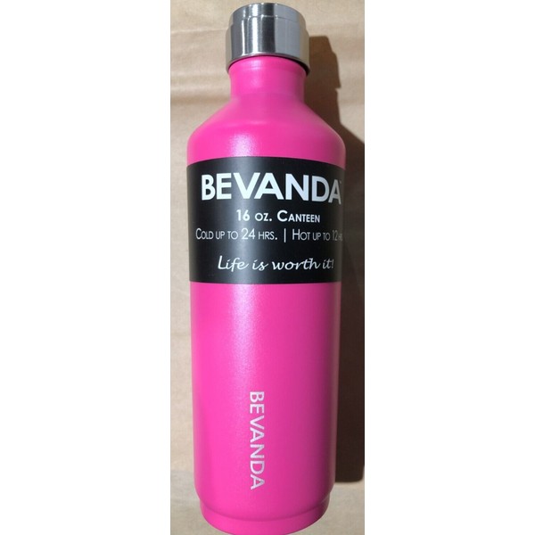 Bevanda Water Bottle 16oz Color: Pink, Holds Hot or Cold