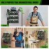 Black Alloy Steel Power Tool Organizer Wall Mount, 4-Tier Shelf,
