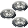 3-Pack Stainless Steel Sink Strainer (2.25"/5.5 cm Top) for Bathroom/Laundry/RV