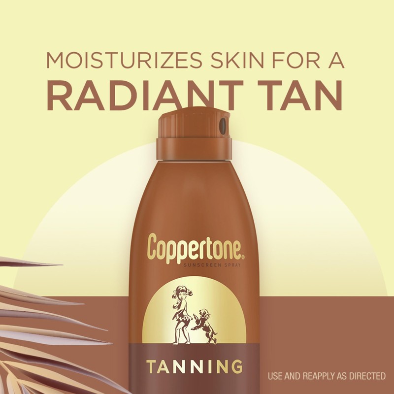Coppertone Tanning Sunscreen Spray with Broad Spectrum SPF 15, Water