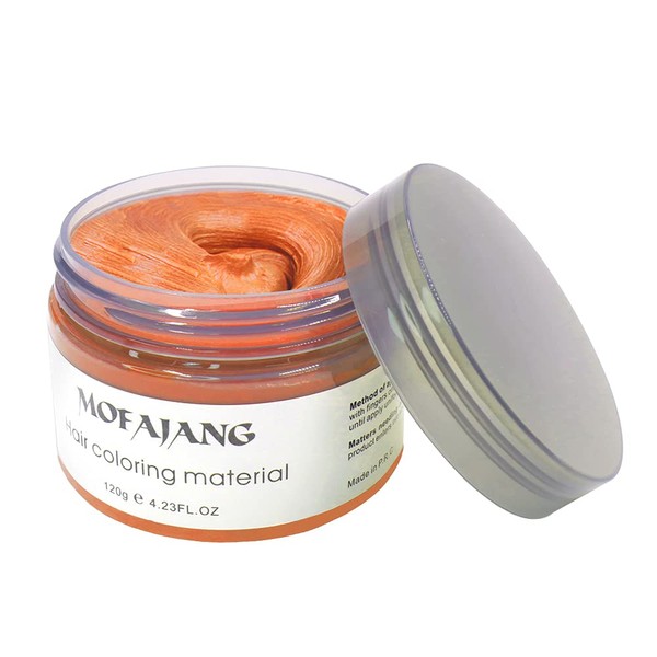 Orange Temporary Hair Dye Wax Natural Instant Hair Color Wax Pomades 4.23 oz ,Hair Styling Clay for Party, Cosplay , Halloween,Christmas